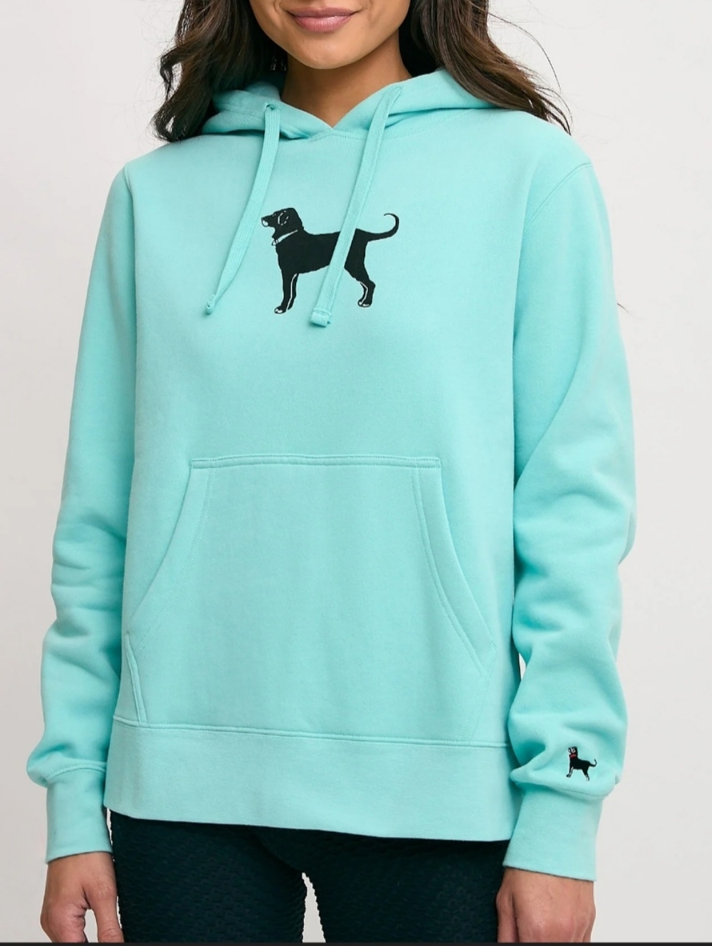 The Black Dog Women's Light Blue Sweatshirt with Black Logo ~ Size Large